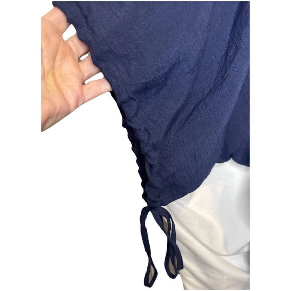 Entro Women’s Colorful Crochet Trim Tie Open Front Kimono Duster Cardigan Sz M - Picture 5 of 10